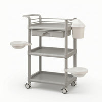 3-Tier Utility Cart Compact Three Tier Rolling Cart Smooth for Beauticians