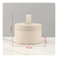 Decorative Trinket Box Container Elegant Design Round Jewelry Box with Lid Contemporary Home Decoration for Cloakroom