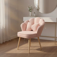 Petal Back Vanity Chair High-Density Sponge Cushion for Bedroom, Living Room