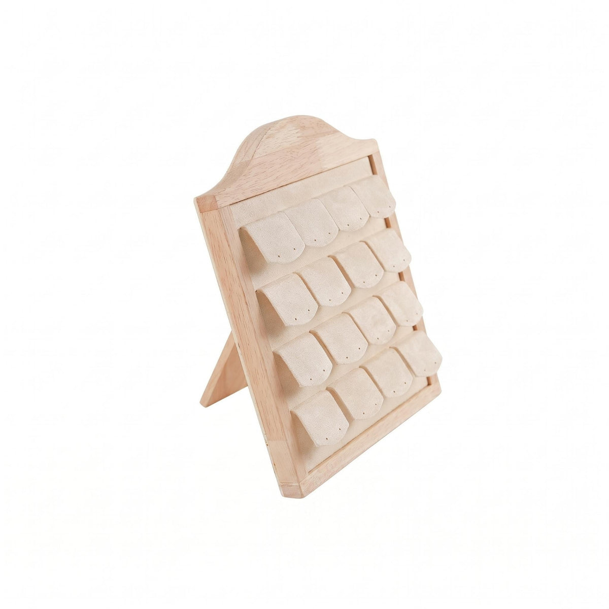 Earring Display Rack Folded Tabs Wooden Earring Stand Curved Top
