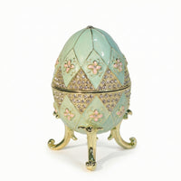 Egg Jewelry Box Hinged Egg Trinket Box Enameled for Vanity
