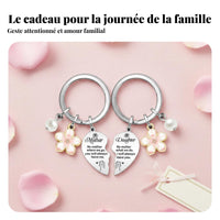 2 Pieces Mother Daughter Keychain Set Stainless Steel Mother Daughter Keychain