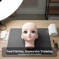 Reusable Eyelash Extension Practice Head Easy to Clean Lash Mannequin Head Realistic Skin Texture for Students, Beginners
