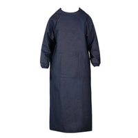 Long Sleeve Denim Apron Stain-Resistant Backwards Wear Work Coat Large Pocket