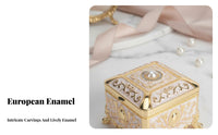 Exquisite Gift European Design Jewelry Box Long-Lasting Zinc Alloy Engraved Keepsake Case for Wedding