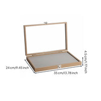 Wood Grain Jewelry Box Sturdy Construction Jewelry Display Case Stackable Storage Case Large Capacity Secure Latch for Drawer