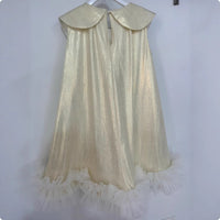 Sleeveless Round Collar Dress Lightweight Shimmery Doll Collar Dress