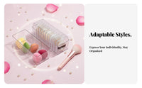 Clear Partitioned Puff Container Transparent Design for Bathroom Counter