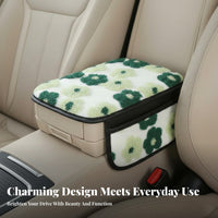 Provides Winter Warmth Car Armrest Cushion with Pockets Universal Fit Lambswool Armrest Mat Easy Installation for Women, Girls