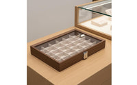 Multi-Compartment Jewelry Organizer Elegant Design Walnut Finish Jewelry Tray Suede Lined Band Holder Sturdy Construction
