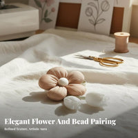 3D Padded Design Soft Flower Blossom Charm Handmade Look Five-Petal Cloth Flower Pastel Colors for Maker S, Keychain Making, Scrapbooking