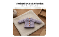 1/12 Miniature Doll Sweater Soft Knitted Doll Cardigan Button Closure Miniature Sweater for Hobbyists