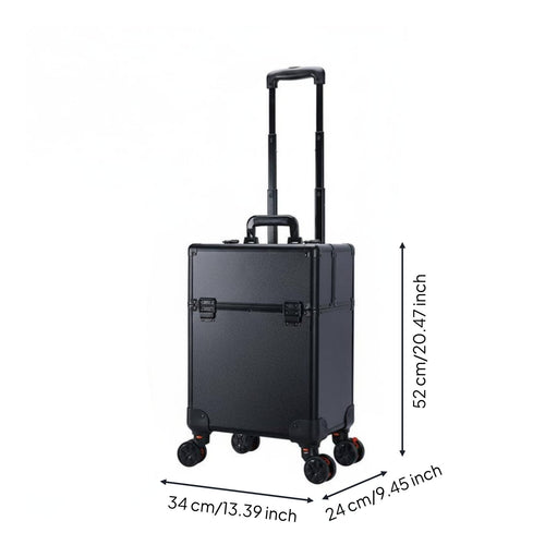 Makeup Artist Trolley Case Large Capacity Rolling Makeup Case Waterproof Surface for Nail Technicians, Salon