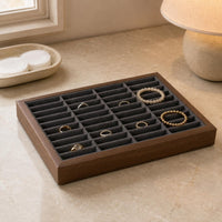 Compartmented Jewelry Tray Rectangular Accessory Storage Scratch-Resistant