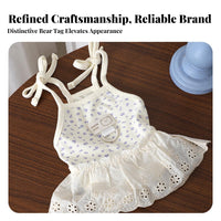 Breathable Small Dog Summer Dress Leash Attachable Floral Pet Dress Anti-Shedding for Young Dogs, Outdoor, Walks