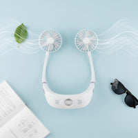 Lightweight & Portable Rechargeable Neckband Fan Ergonomic Fit Hands-Liberated Cooling Fan 360° Surround Airflow for Sports, Office