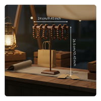 Bracelet and Necklace Display Stand Stable Base Walnut Finish Bracelet Rack