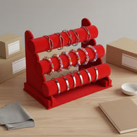 3 Tier Bracelet Holder Easy to Assemble 3 Tier Bracelet Stand Cylindrical Bar Bangle Display Large Capacity Plush Watch Holder