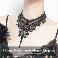 Lace ribbon Choker Dark Romantic-inspired and aesthetic Lace ribbon Neckband Vintage influenced by for Women, Teens