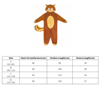 Kids Squirrel Costume Soft Fleece Material Soft Creature Pajamas Front Fastener