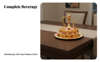8 Pieces Vintage Metal Drinks Set Luxury Design European Design Vintage Drink Set Home Decoration for Wedding, Hotel