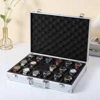 Aluminum Watch Briefcase Lockable Watch Travel Carrying Case Accessory Organizer Rigid-Shell Protection Long-Lasting Handle
