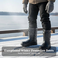 Lightweight EVA Cold Weather Boots Wear Resistant Fleece Lined Winter Boots Cushioned Comfort for Fishermen, Workers