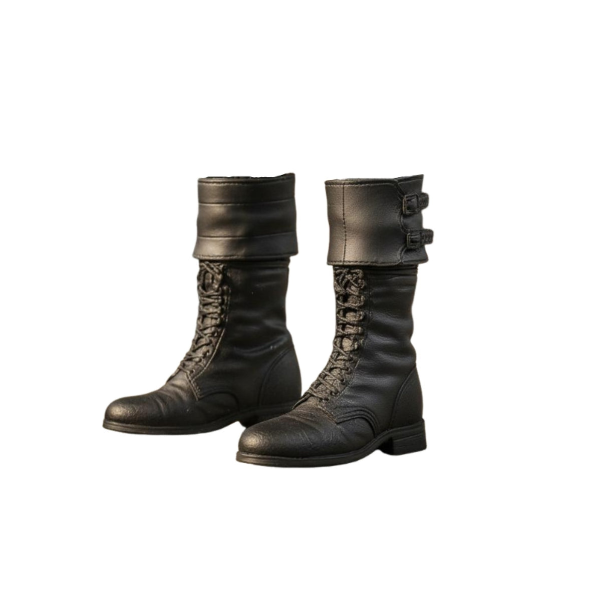 1/6 Scale Long Boots Tall Shaft laced Boots Dark Finish Footwear