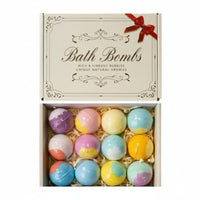 12 Pieces Bath Gift Box Ribbon Bow Graphic Gift Set Bath Decorative