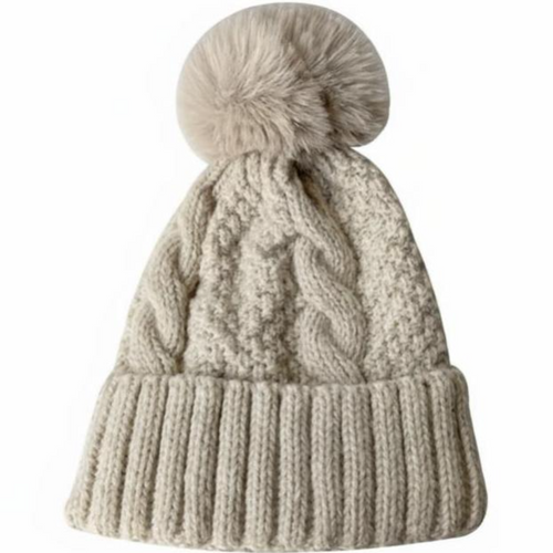 Fleece Lined hat, Warm Knit Winter Hat for Women, Soft Cap