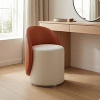Upholstered Vanity Stool Minimalist Low-Back Vanity Chair Upholstered Makeup Chair Padded Seat Dressing Stool Backrest Support