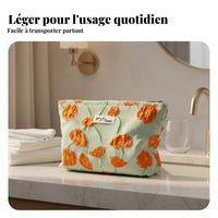 Floral Makeup Bag Large Capacity Embroidered Floral Makeup Bag Portable