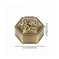 Vintage Metal Jewelry Box Floral Relief Floral Jewelry Box Gift Idea Small Decor