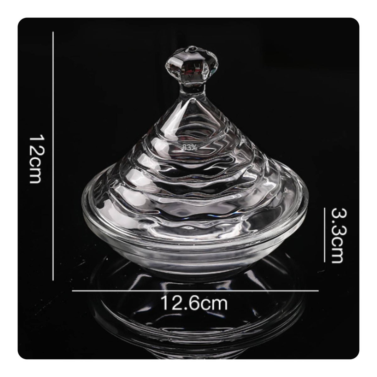 Crystal Candy Bowl Transparent Glass Candy Jar Decorative Glass Jewelry Box for Living Room