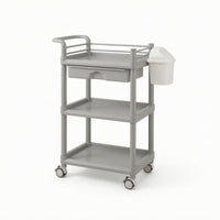 3-Tier Utility Cart Compact Three Tier Rolling Cart Smooth for Beauticians