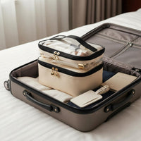 Double Layer Makeup Bag Large Capacity Clear Makeup Bag Easy to Clean for Women