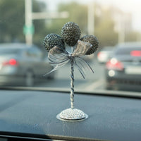 Glittering Balloon Car Decoration Ribbon Bow Accent Rhinestone Balloon Figurine