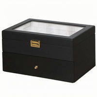 Watch Storage Box Gold-Colored Clasp Watch Display Case Padded Interior