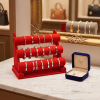 3 Tier Bracelet Holder Easy to Assemble 3 Tier Bracelet Stand Cylindrical Bar Bangle Display Large Capacity Plush Watch Holder