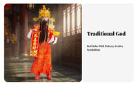 God of Wealth Costume Elaborate Headdress Chinese New Year Costume for Festivals