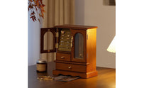 Glass Door Jewelry Cabinet Raised Base Home Organizer Large Capacity