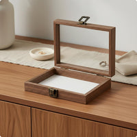 Walnut Jewelry Box Scratch Protection for Vanity