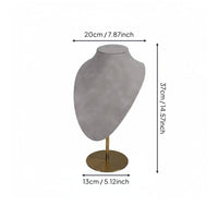 Necklace Display Bust Light Luxury Pendant Display Holder Stable Metal Base Jewelry Mannequin Stand for Photography Studio