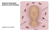 Reusable Eyelash Extension Practice Head Multipurpose Usage Mannequin Head with Replaceable Eyelids Realistic Skin Texture for Beauty School