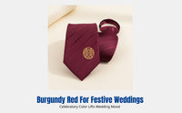 Red No-Knot Tie, Double Happiness Bird, Men's Wedding Groom, Festive, Formal Accessory