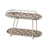 Light Luxury Design Iron Makeup Stand Space Saver Double Layer Cosmetic Rack Long-Lasting Material for Women, Bedroom