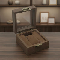 Vintage Watch Display Box Sturdy Wood Construction Wooden Watch Box Cushioned Wristwatch Holder Dustproof Particle-Resistant