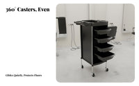 360-Degree Swivel Wheels 5-Drawer Salon Trolley Integrated Tool Holder 5-Drawer Salon Trolley Spacious Drawers Rolling Organizer Versatile Use for Hair Stylists, Beauticians Artists, Beauty Parlor, Barbershop, Spa, Bathroom