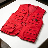 Multi-Pocket Fishing Vest Lightweight Outdoor Work Gilet Zipper Closure