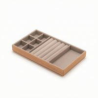 Jewelry Organizer Tray Rectangular Wooden Tray with Lining Multi-Functional